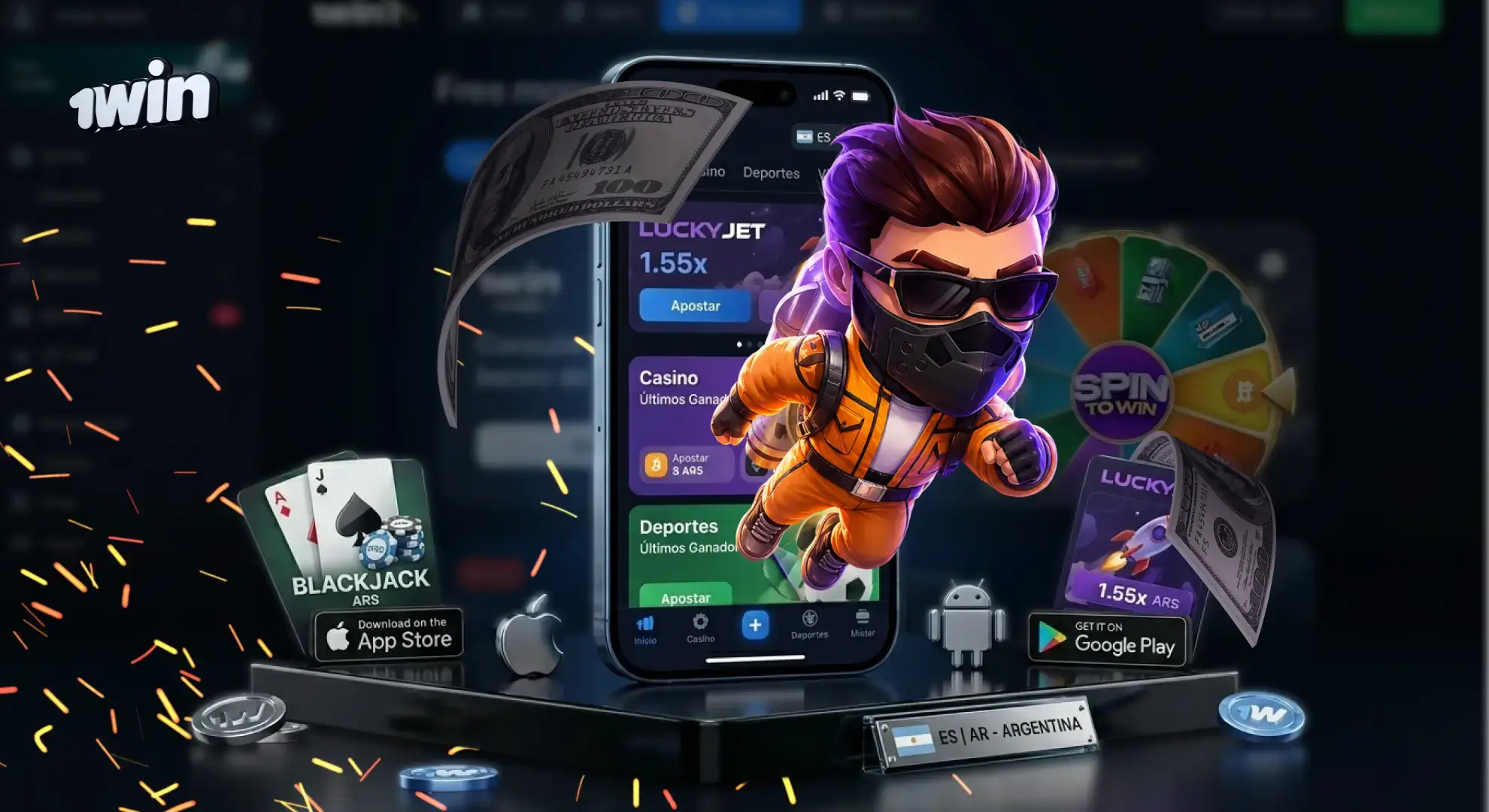 App de 1win para Argentina 