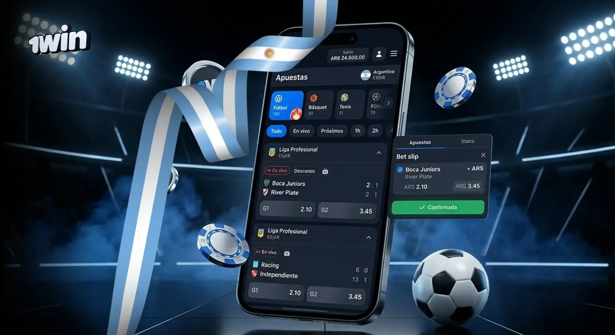 1win bet para Argentina