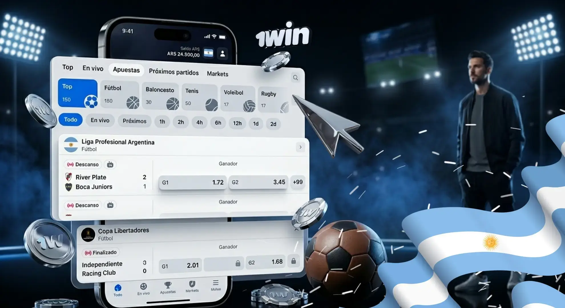 Apuestas 1win para Argentina