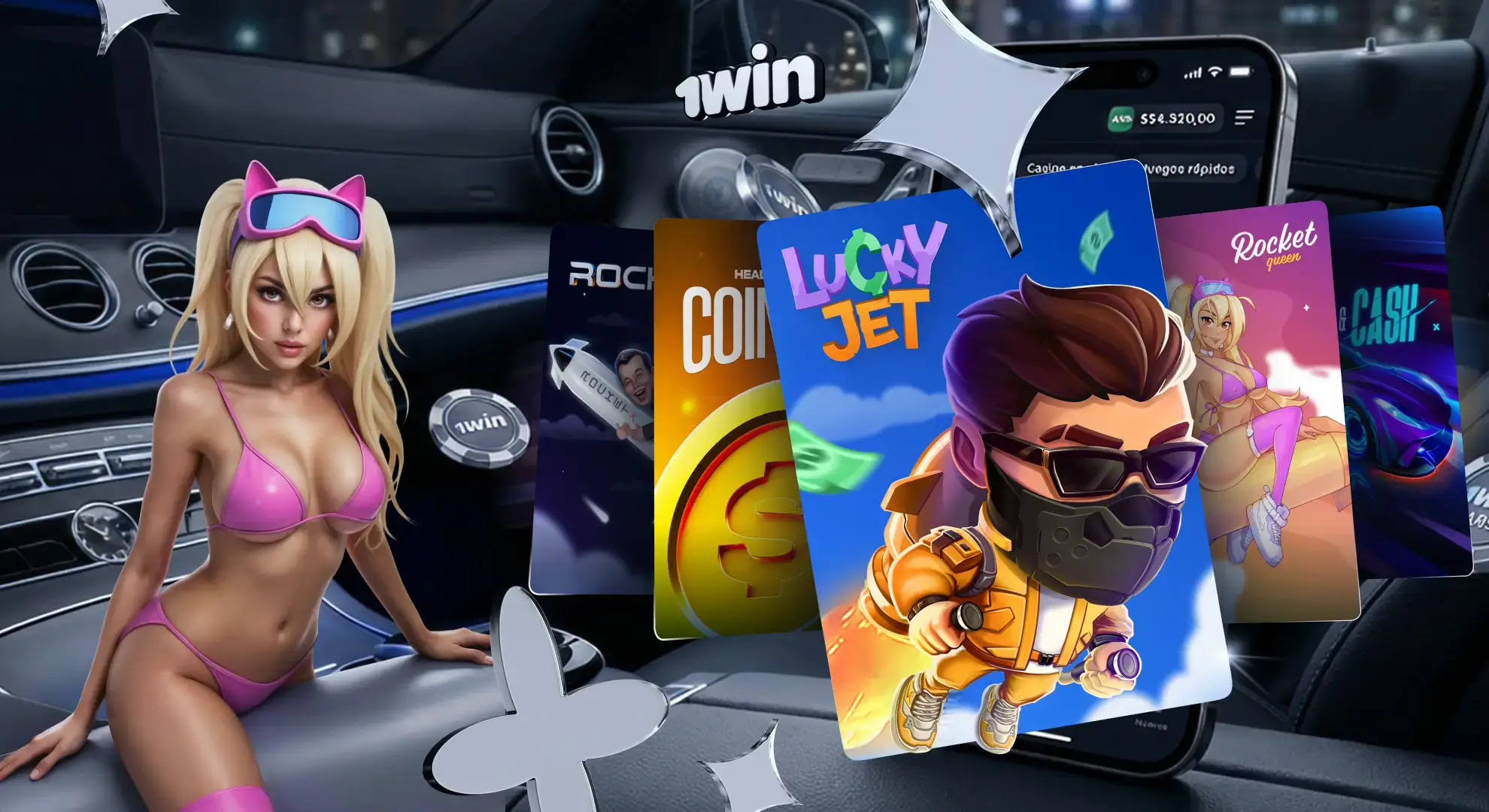 Tragamonedas en 1win con categorías como Popular, New, Bonus Buy, Drops & Wins y Only on 1win